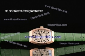Franck Muller TriFRM166 Art Deco White Dial Rose Gold Watch