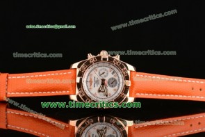 Breitling TriBRL041 Chronomat B01 Rose Gold Orange Leather White Watch