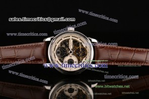 Patek Philippe TriPP1021 Grand Complications Skeleton Dial Brown Leather Steel Watch