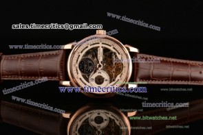 Patek Philippe TriPP1025 Grand Complications Skeleton Dial Brown Leather Rose Gold Watch