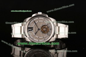 Cartier TriCAR8006 Calibre de Gray Dial Steel Watch