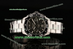 Tag Heuer TriTAG89027 Aquaracer 500M Chrono Calibre 16 Black Dial Steel Watch (Z)