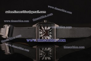 Cartier TriCAR88001 Santos 100 Black Dial PVD Watch