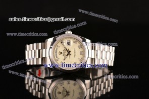 Rolex TriROX88018 Day-Date Beige Dial Steel Watch