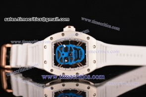 Richard Mille TriRM89012 RM 52-01 Blue Skull Dial Rose Gold Watch 