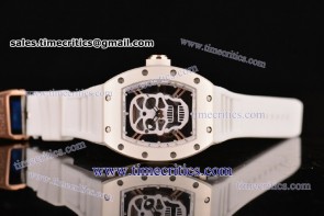 Richard Mille TriRM89013 RM 52-01 White Skull Dial Rose Gold Watch 