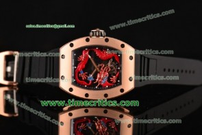 Richard Mille Tri89018 Tourbillon RM 057 Dragon Red Dragon Dial Rose Gold Watch 1:1 Original