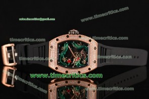 Richard Mille Tri89022 Tourbillon RM 057 Dragon Green Dragon Dial Rose Gold Watch 1:1 Original