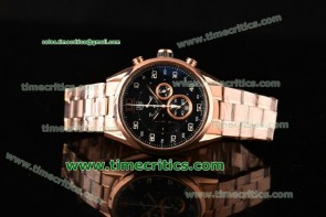 Tag Heuer TriTAG99017 Mikrograph Black Dial Rose Gold Watch