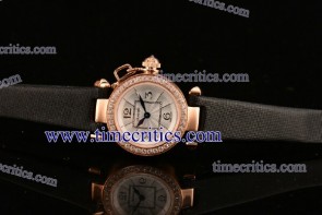 Cartier TriCAR99007 Pasha White Dial Rose Gold Watch