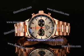 Tag Heuer TriPP99055 Carrera Ferrari Chrono Silver Dial Rose Gold Watch 