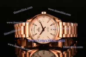 Omega TriOGA88022 Seamaster Aqua Terra Day-Date 1:1 Original (BP) White Dial Rose Gold Watch