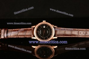 Patek Philippe TriPP88043 Calatrava Black Dial Diamond Bezel Rose Gold Watch