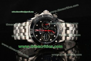 Omega TriOGA990122 Seamaster Diver 300M Chrono Black Dial Steel Watch