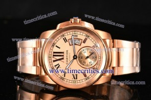 Cartier TriCAR89028 Calibre De Champagne Dial Rose Gold Watch