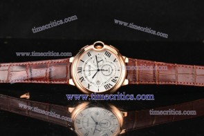 Cartier TriCAR89034 Ballon Bleu De Chrono White Dial Rose Gold Watch