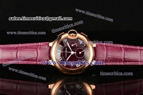 Cartier TriCAR89024 Ballon Bleu De Medium Chrono Burgundy Dial Rose Gold Watch