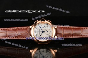 Cartier TriCAR89025 Ballon Bleu De Medium Chrono White Dial Rose Gold Watch