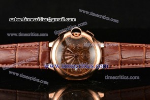 Cartier TriCAR89026 Ballon Bleu De Medium Chrono Brown Dial Rose Gold Watch