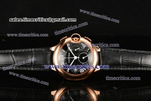 Cartier TriCAR89032 Ballon Bleu De Medium Chrono  Black Dial Rose Gold Watch