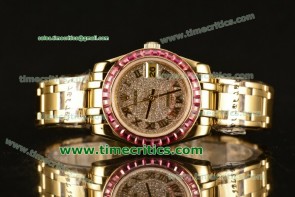 Rolex TriROX89063 Datejust Pearlmaster 39mm Diamonds Dial Sapphire Bezel Yellow Gold Watch
