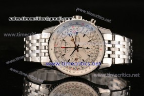 Breitling TriBRL89044 Montbrillant Datora Chrono 1:1 White Dial Steel Watch (J12)
