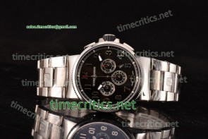 Ulysse Nardin TriUN99035 Maxi Marine Chrono Black Dial Full Steel Watch (EF)