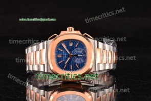 Patek Philippe TriUN99034 Nautilus Chrono Blue Dial Two Tone Watch (BP)