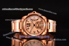 Cartier TriCAR89040 Calibre De Cartier Rose Gold Dial Full Rose Gold Watch