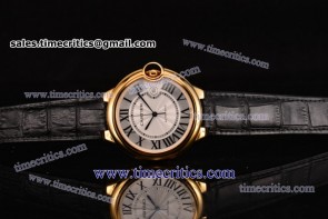 Cartier TriCAR89043 Ballon Bleu De Large Silver Dial Yellow Gold Watch