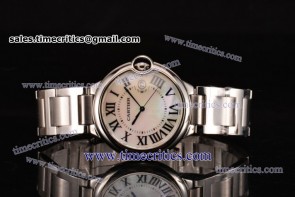 Cartier TriCAR89045 Ballon Bleu De Large White MOP Dial Full Steel Watch
