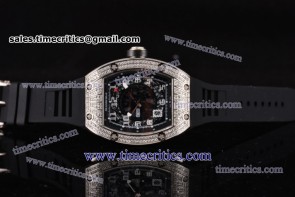 Richard Mille RM010 Skeleton Dial Black Inner Bezel Steel/Diamond Watch