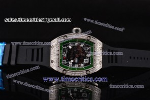 Richard Mille RM010 Skeleton Dial Green Inner Bezel Steel/Diamond Watch