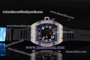 Richard Mille RM010 Skeleton Dial Blue Inner Bezel Steel/Diamond Watch