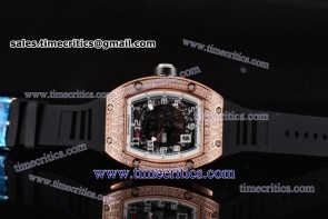 Richard Mille RM010 Skeleton Dial White Inner Bezel Rose Gold /Diamond Watch