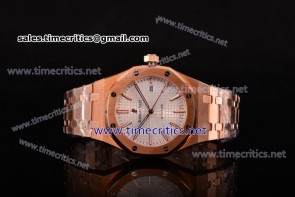 Audemars Piguet TriAP89107 Royal Oak 41mm White Dial Full Rose Gold Watch (EF) 