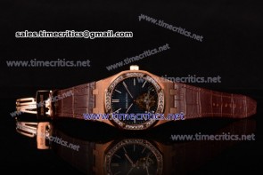 Audemars Piguet TriAP89116 Royal Oak Tourbillon Blue Dial Diamonds Bezel Rose Gold Watch (FT)