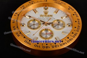 Rolex TriRO019 Daytona Style Yellow Gold Case White Dial Wall Clock