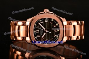 Patek Philippe TriUN99050 Aquanaut Black Dial Full Rose Gold Watch (BP)