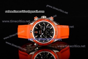 Omega TriOGA89097 Seamaster Planet Ocean Chrono Black Dial Orange Rubber Steel Watch (EF)