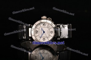 Cartier TriCAR89064 Pasha Seatimer White Dial Steel Watch