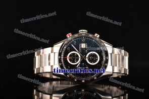 Tag Heuer TriTAG89037 Carrera Calibre 1887 Automatic Chronograph Black Dial Arabic Numeral Markers Full Steel Watch