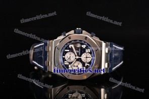 Audemars Piguet TriAP89166 Royal Oak Offshore Chrono Navy Blue Themes Blue Dial Blue Leather Steel Watch (JF)