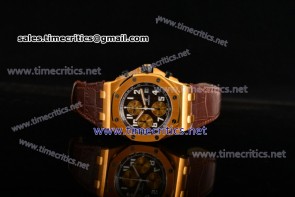 Audemars Piguet TriAP89198 Royal Oak Offshore Chronograph Arnold Schwarzenegger Brown Dial Yellow Gold Watch (JF)