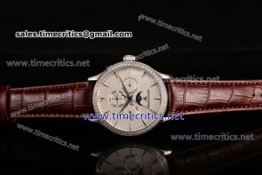 Jaeger-LECoultre TriJL89012 Master Perpetual Calendar White Dial Diamonds Bezel Steel Watch