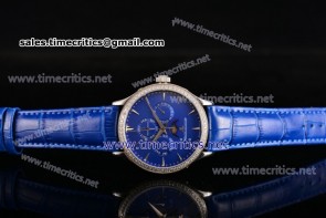 Jaeger-LECoultre TriJL89022 Master Perpetual Calendar Blue Dial Diamonds Bezel Steel Watch