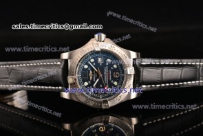 Breitling TriBRL89071 Superocean Steelfish Black Dial/Leather Steel Watch