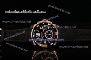 Cartier TriCAR89090 Calibre de Cartier Diver Black Dial Rose Gold Bezel Steel Watch (ZF)