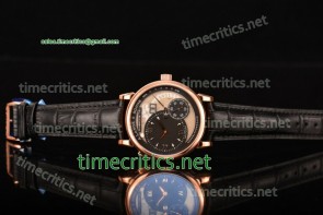 A.Lange&Sohne TriALS99041 Grossen Lange 1 Black/Grey Dial Black Leather Rose Gold Watch