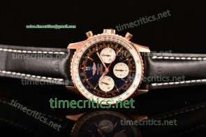 Breitling TriBRL89092 Navitimer 01 Chronograph Black Dial Rose Gold Watch 1:1 Original (JF)